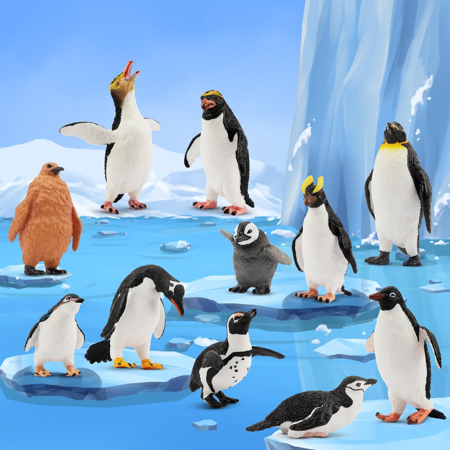 Toymany 12-Pack Realistic Penguin Figurines – Educational Playset & Cake Toppers