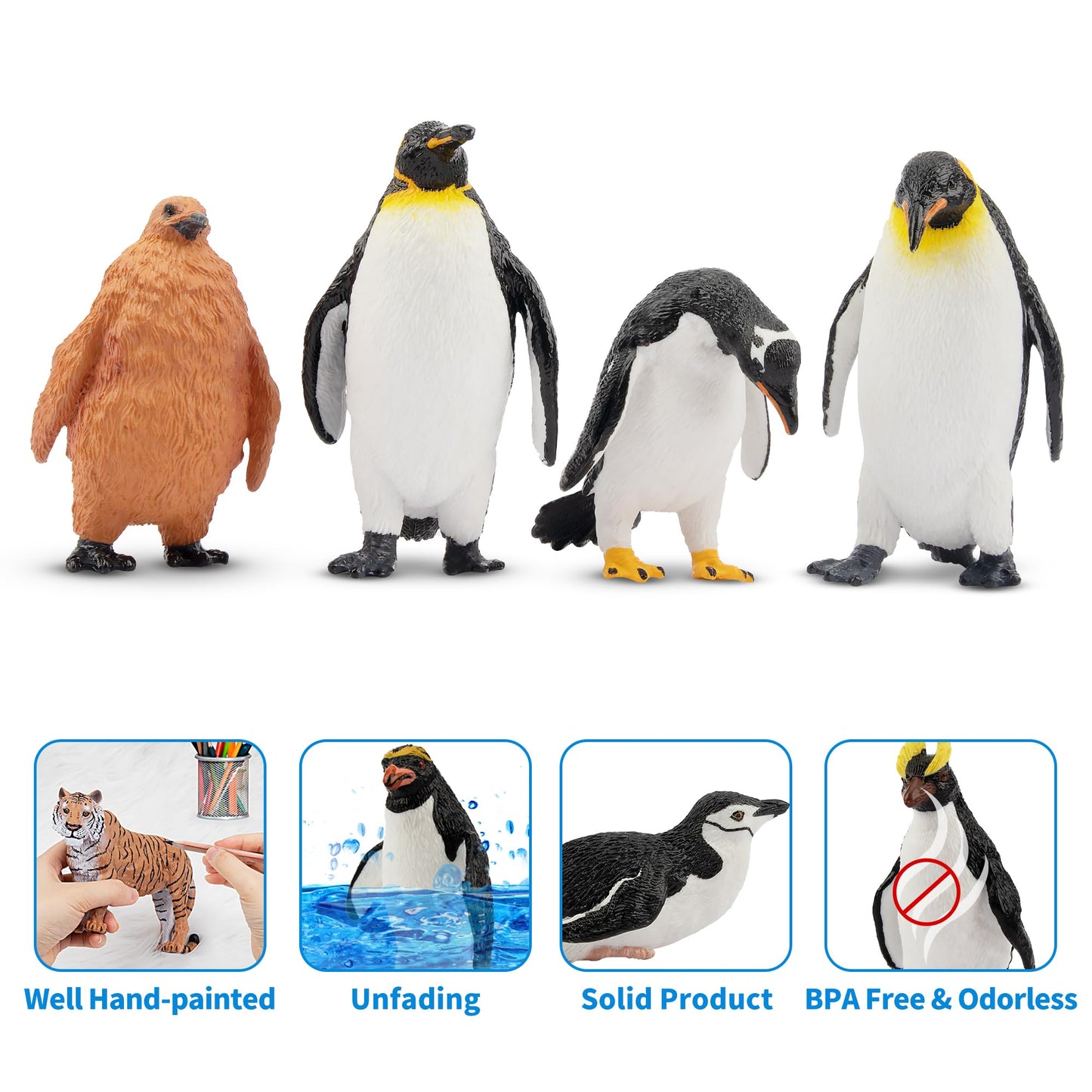 Toymany 12-Pack Realistic Penguin Figurines – Educational Playset & Cake Toppers