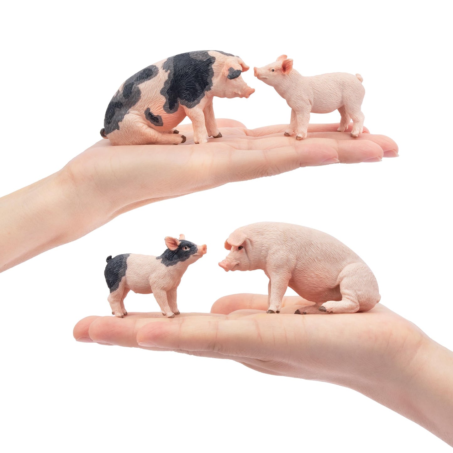 Toymany 8PCS Realistic Pig Figurines Set – Safe PVC Farm Animal Toys for Kids