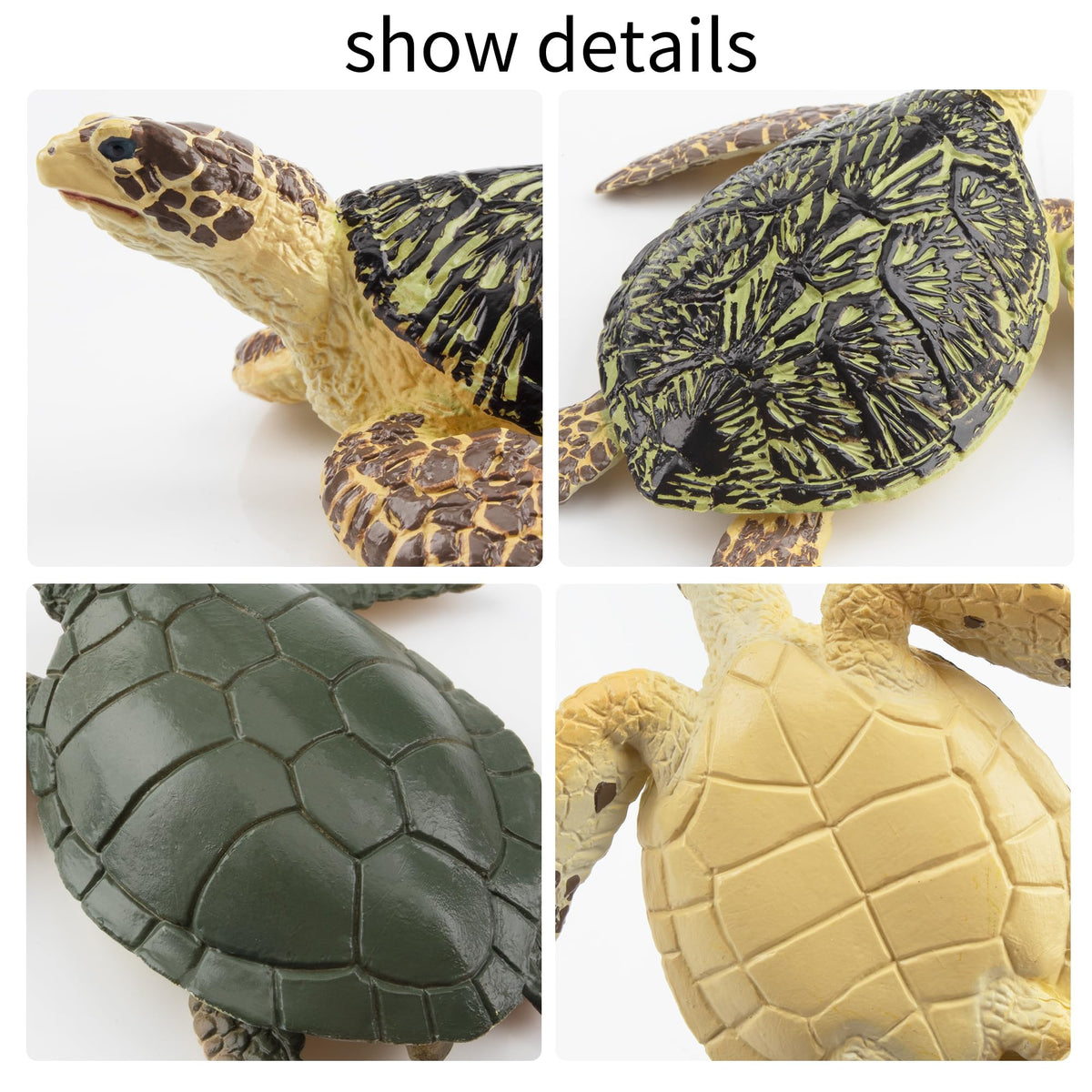 Toymany 6PCS Realistic Sea Turtle Figurines – Hand-Painted PVC Educational Toy Set
