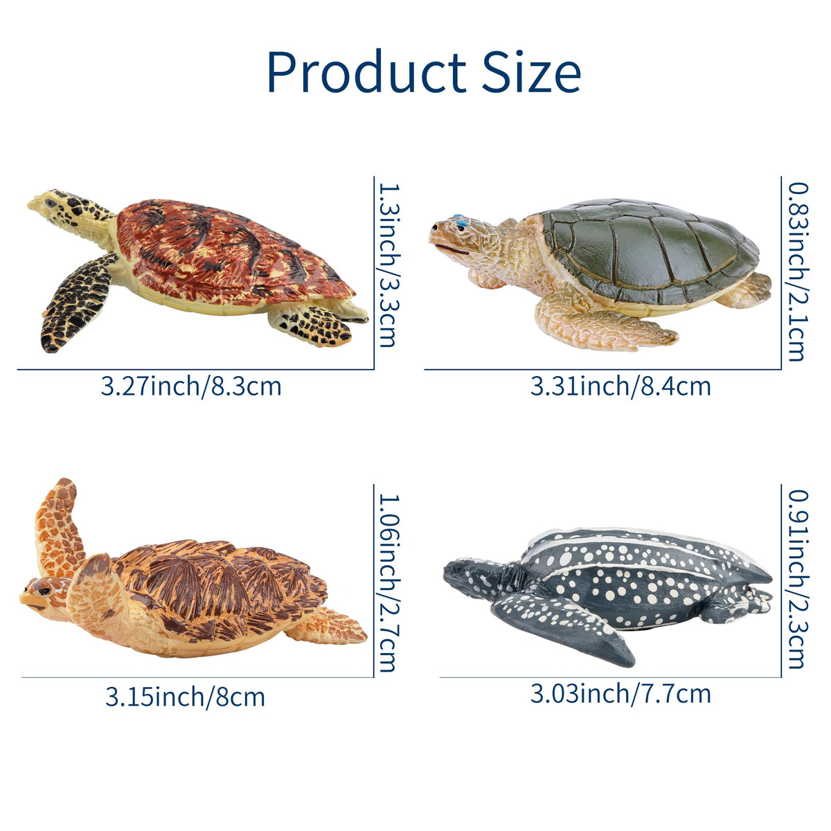 Toymany 6PCS Realistic Sea Turtle Figurines – Hand-Painted PVC Educational Toy Set