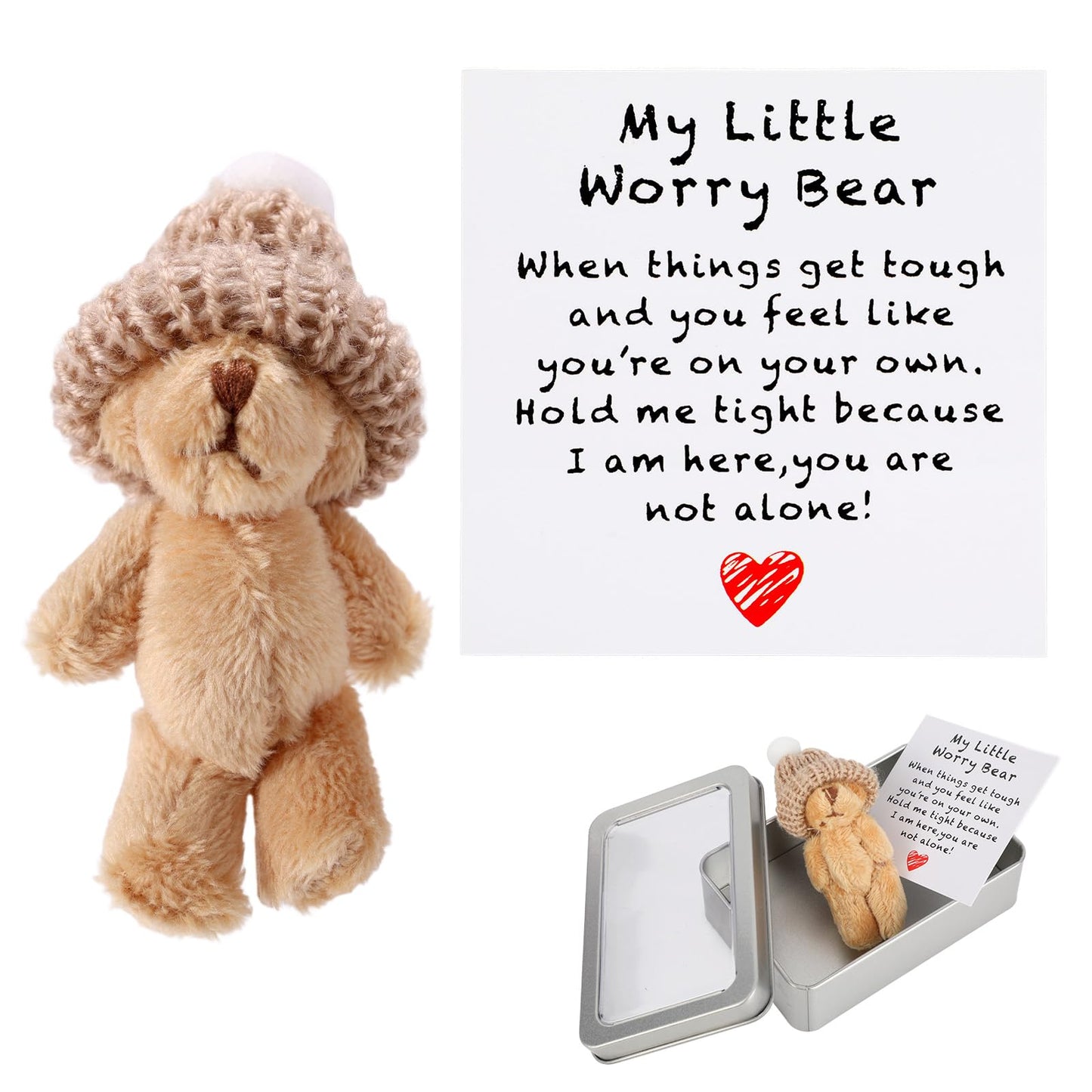 TOYMIS Mini Plush Bear – Cozy Desk Companion with Encouraging Card