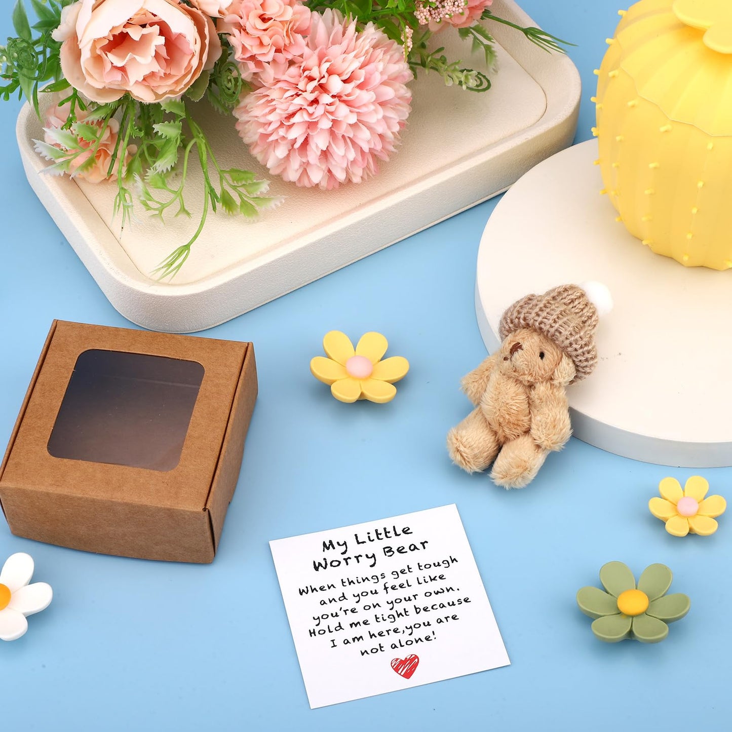 TOYMIS 4pcs Mini Plush Bear Set with Encouragement Cards — Pocket Hug Gift