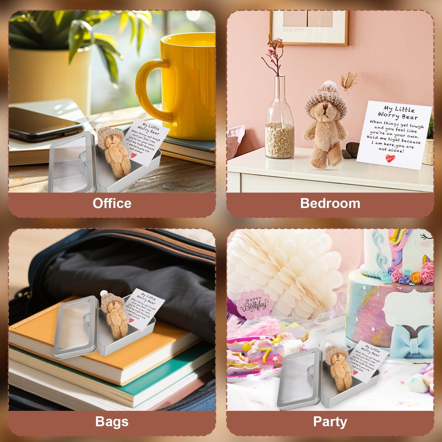 TOYMIS Mini Plush Bear – Cozy Desk Companion with Encouraging Card
