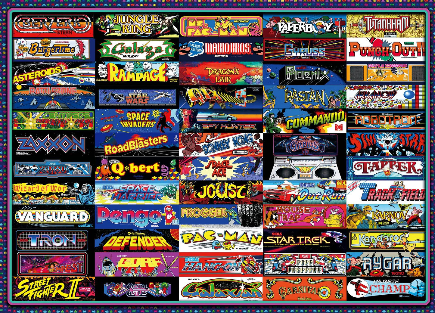 Toynk Arcadeageddon! Difficult 1000-Piece Retro Arcade Collage Puzzle — 28x20