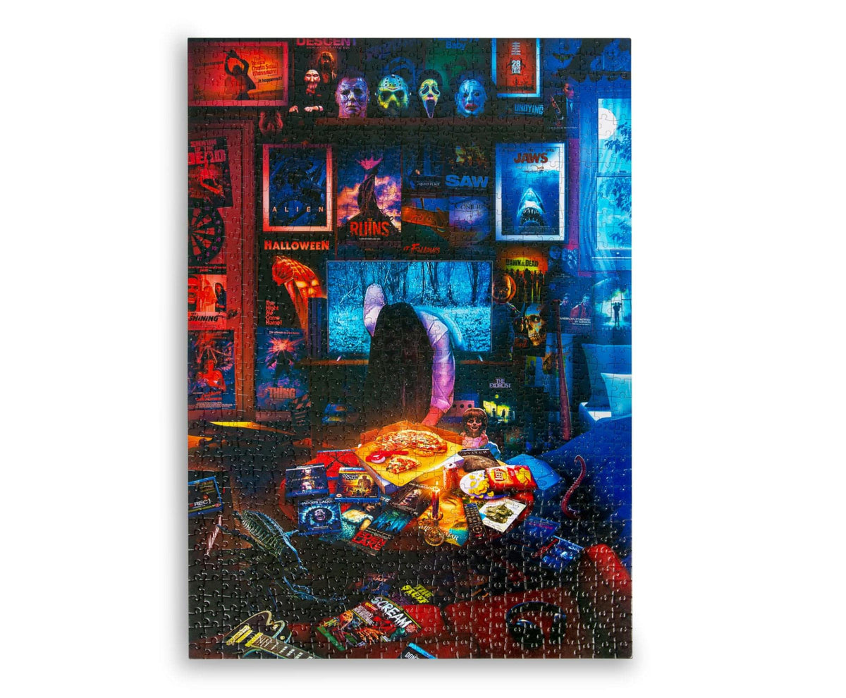 Toynk House of Horrors 1000-Piece Jigsaw Puzzle by Rachid Lotf | Horror Movie Iconography, 28 x 20 Inches