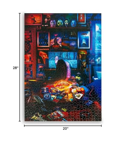 Toynk House of Horrors 1000-Piece Jigsaw Puzzle by Rachid Lotf | Horror Movie Iconography, 28 x 20 Inches