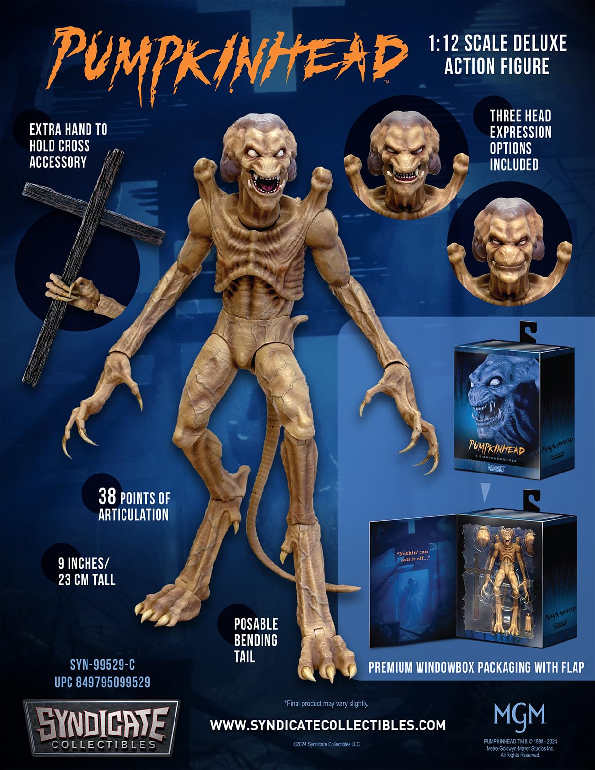 Toynk Pumpkinhead 1:12 Scale Movable Action Figure — 38 Points of Articulation