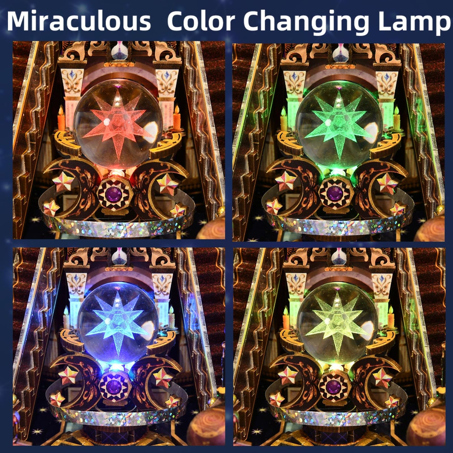 TOYQI Book Nook Kit — DIY 3D Zodiac Dollhouse with LED Light (Divination Fate Destiny, 12 Constellation Signs)