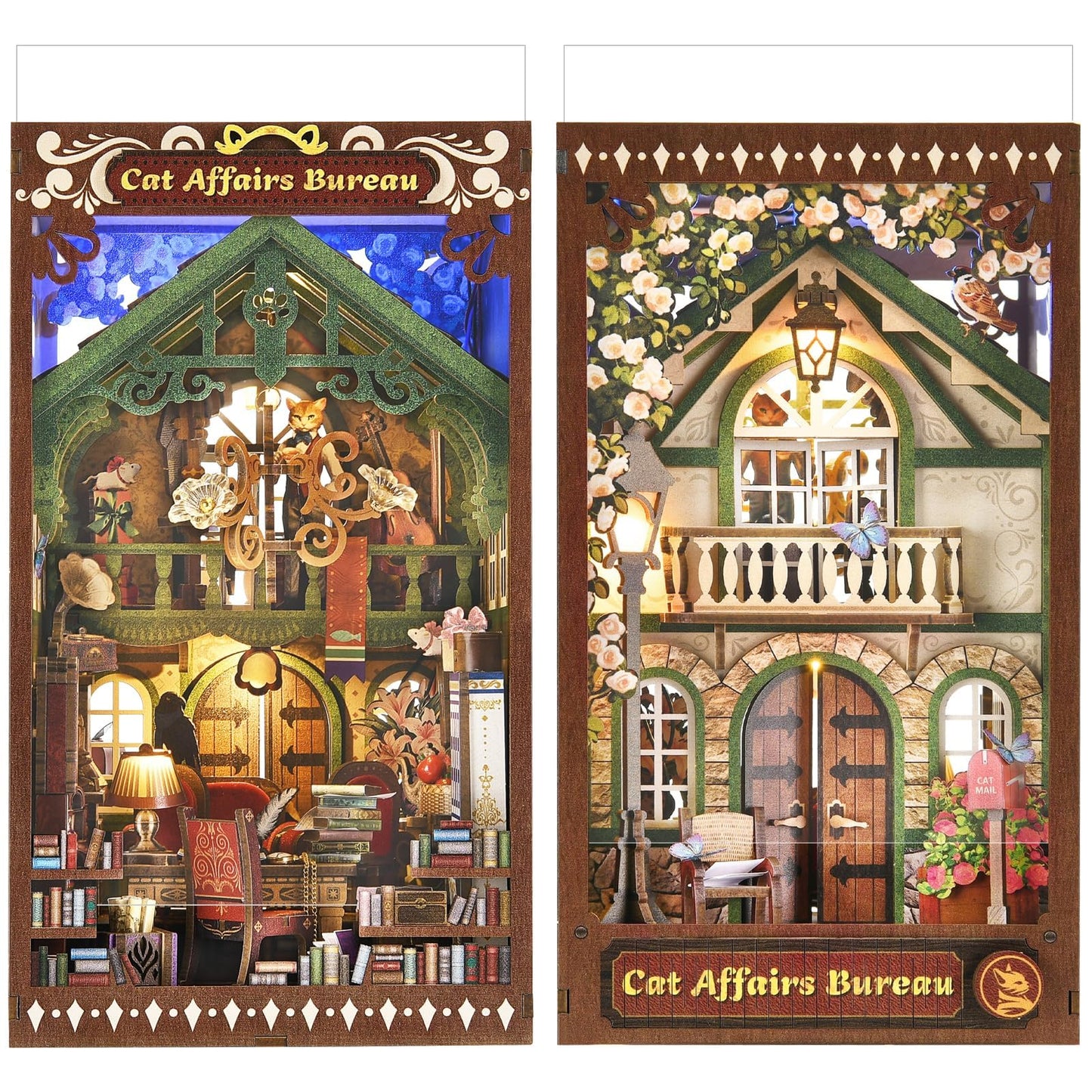 TOYQI Book Nook Kit – Double-Sided 3D Wooden Puzzle for Adults & Teens
