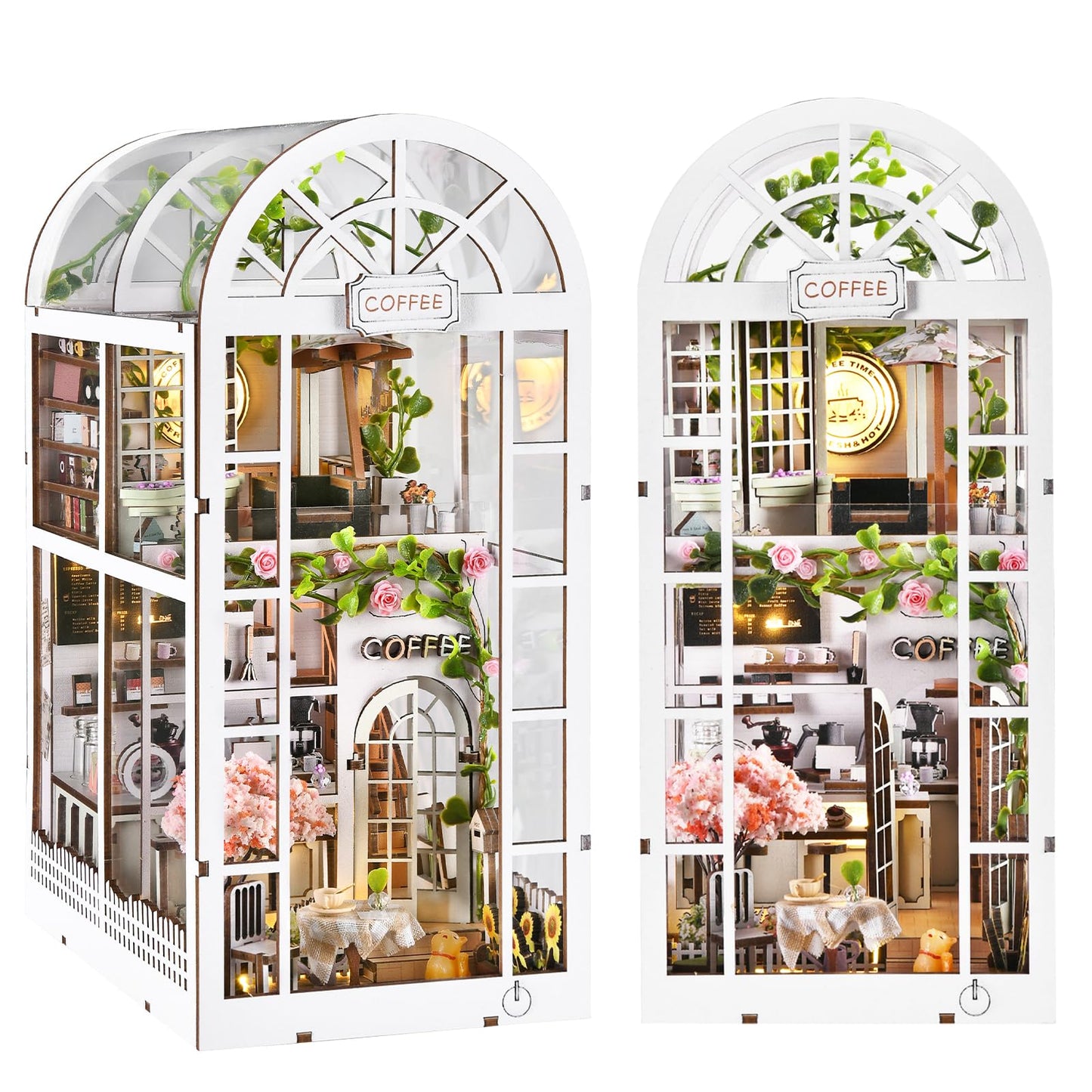 TOYQI Book Nook Kit – DIY Miniature Dollhouse for Adults & Teens | Cozy Coffee Shop Bookend