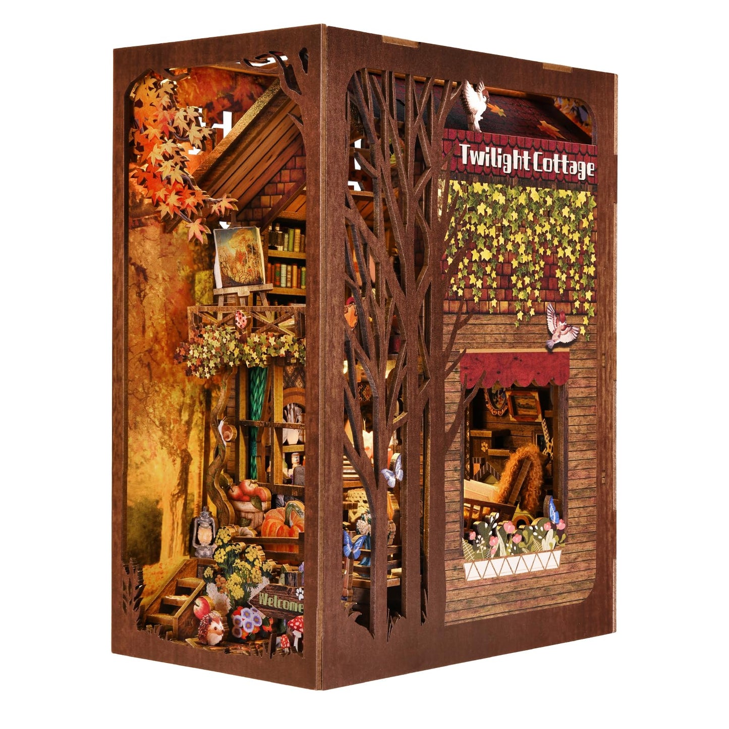 TOYQI DIY Book Nook Kit – Miniature House Dollhouse for Adults & Teens