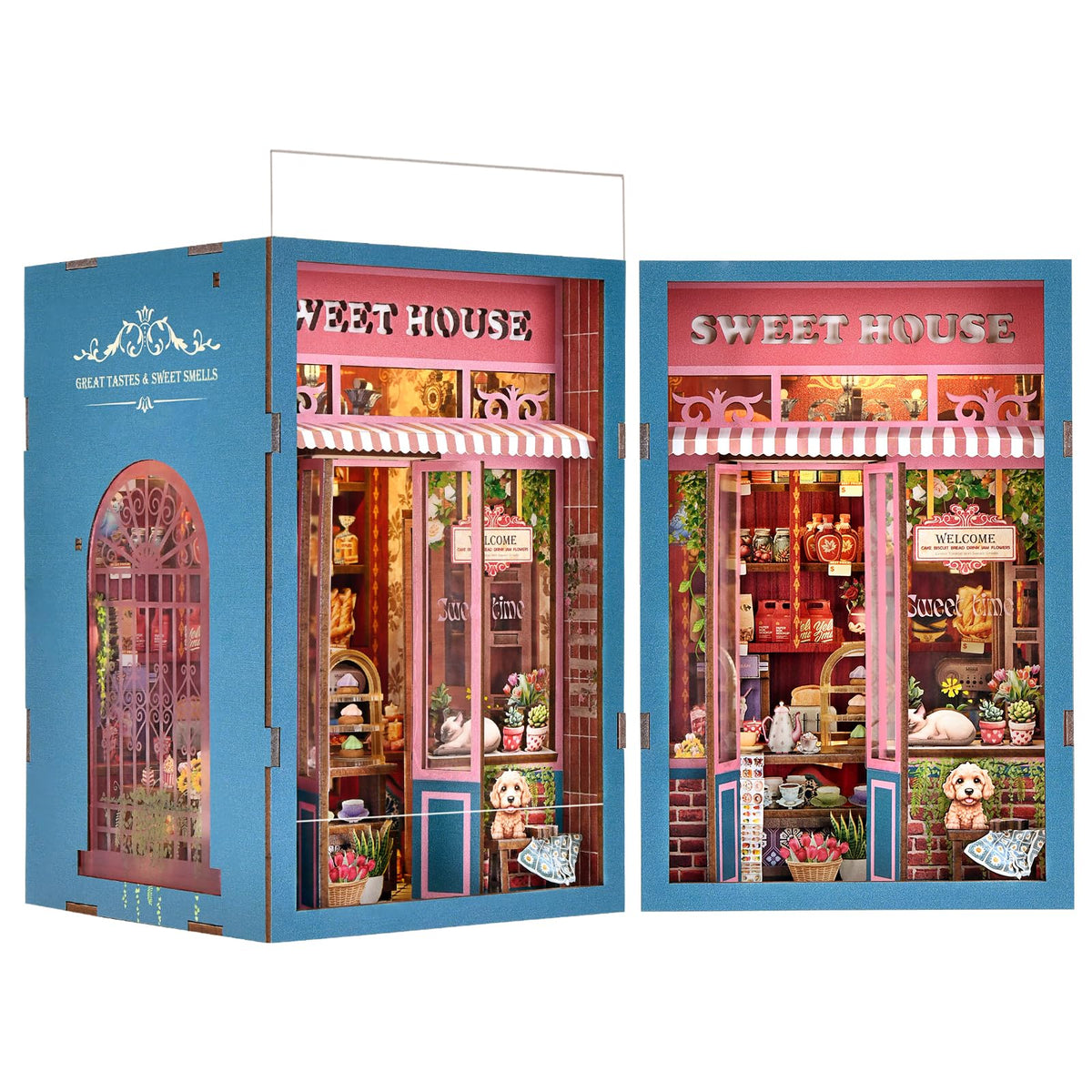 TOYQI Book Nook Kit – DIY Miniature Bakery Dollhouse Kit for Bookshelf Decor