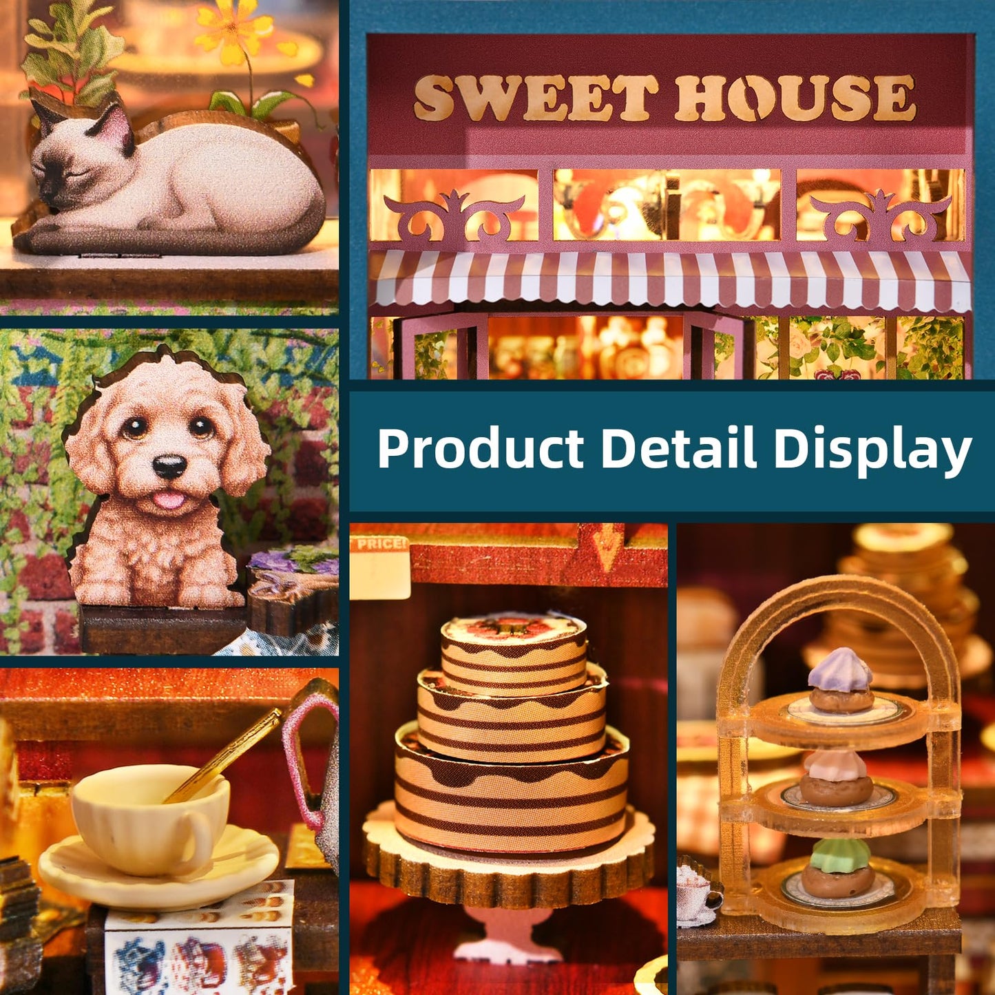 TOYQI Book Nook Kit – DIY Miniature Bakery Dollhouse Kit for Bookshelf Decor