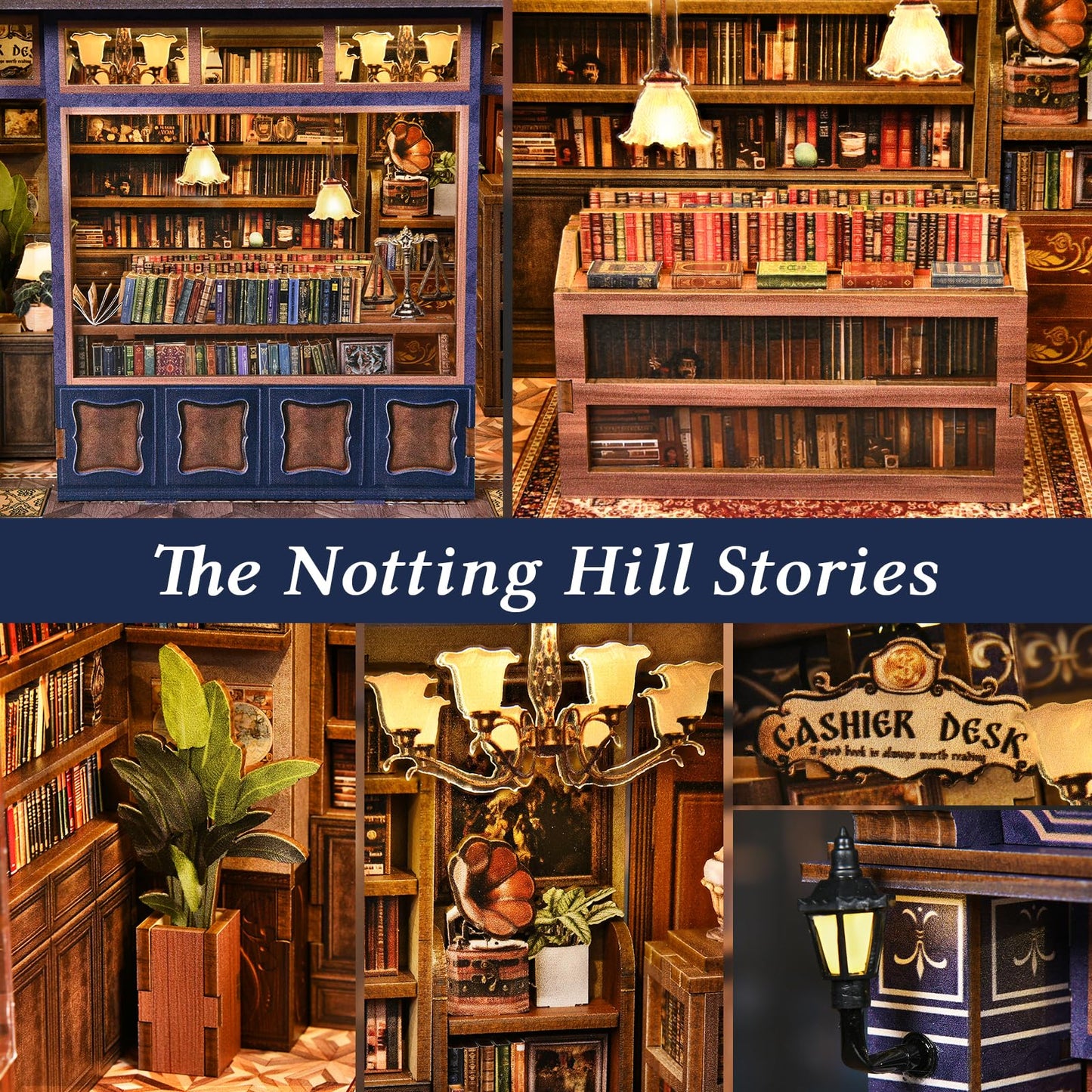 TOYQI Book Nook Kit – DIY Miniature Dollhouse Kit for Adults & Teens | Notting Hill Stories