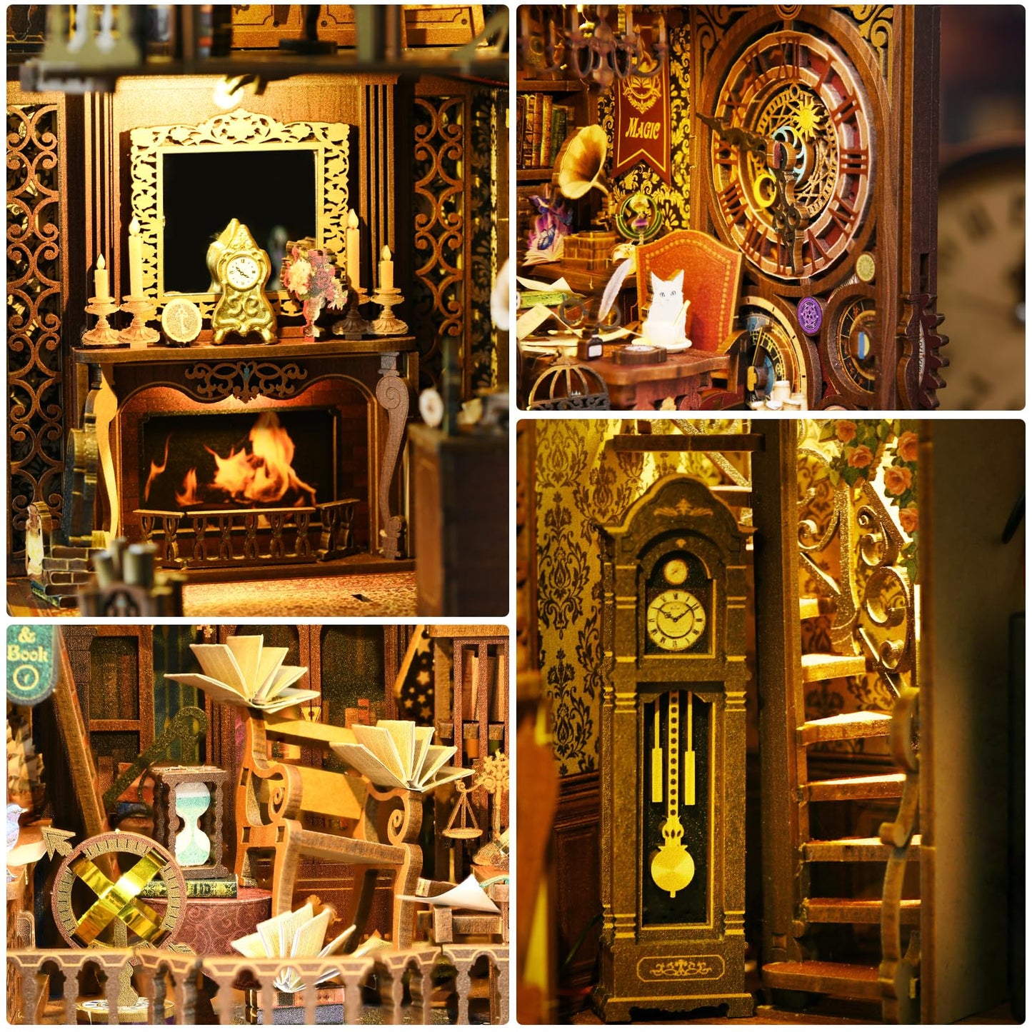 TOYQI DIY Book Nook Kit – Miniature Library Dollhouse for Teens & Adults