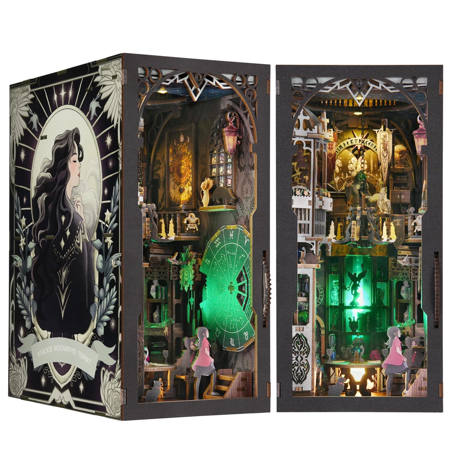 TOYQI DIY Book Nook Kit – LED-Illuminated Miniature Dollhouse