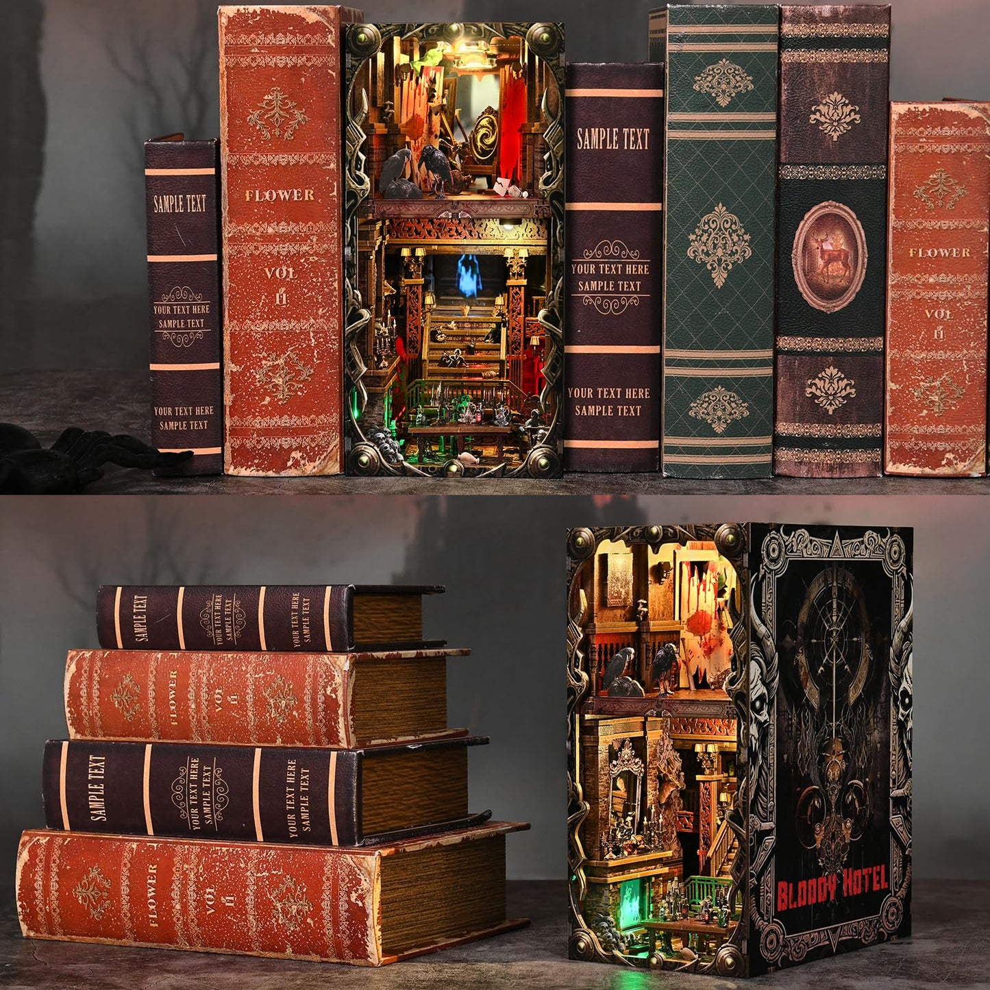 TOYQI DIY Book Nook Kit – Spooky Haunted House Miniature for Adults