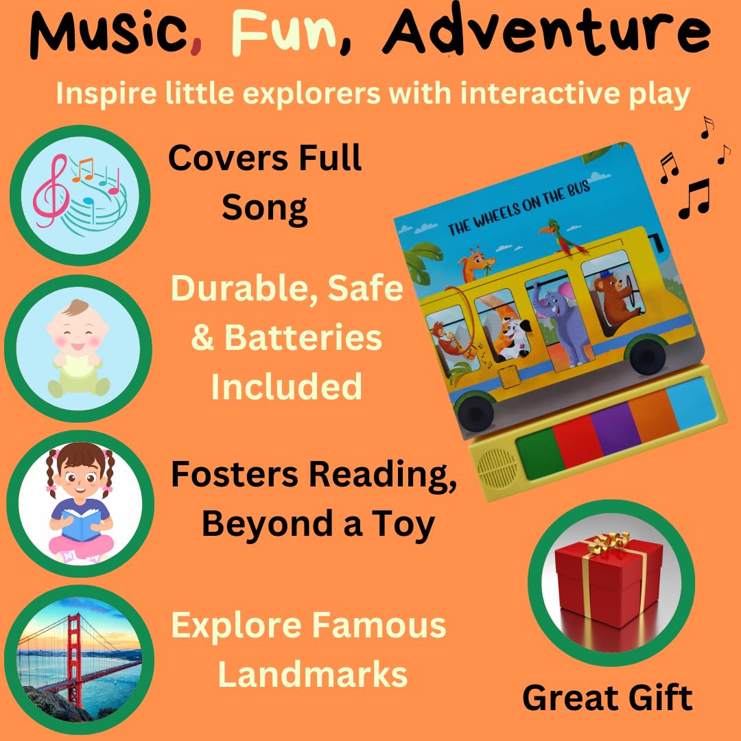 Toys and Love Wheels on the Bus — Interactive Music Toy & Sound Book for Toddlers