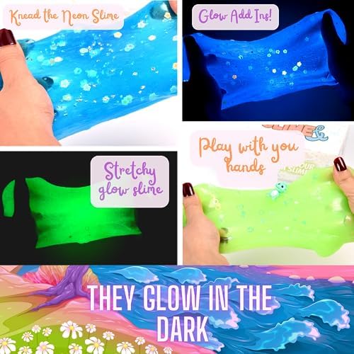 FINOCLAY Glow in the Dark Slime Kit – 2-Pack Dragon Theme by ToysButty | Premade Slime & Sensory Toys