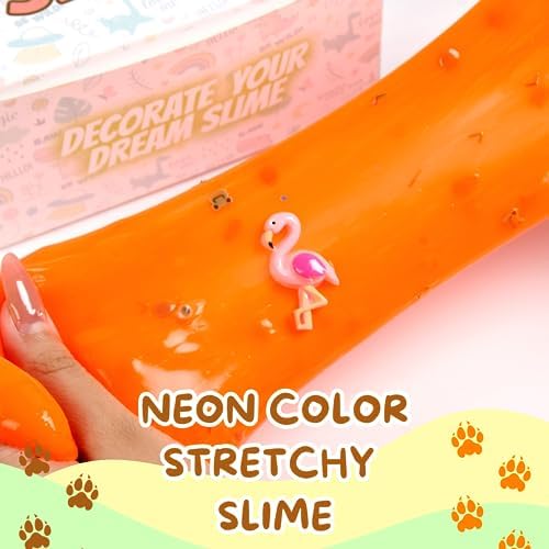 FINOCLAY 2 Neon Jungle Slime Kit by ToysButty – 2 Slimes, 8 Accessories, 180 Pots
