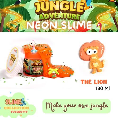 FINOCLAY 2 Neon Jungle Slime Kit by ToysButty – 2 Slimes, 8 Accessories, 180 Pots