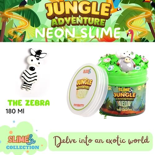 FINOCLAY 2 Neon Jungle Slime Kit by ToysButty – 2 Slimes, 8 Accessories, 180 Pots