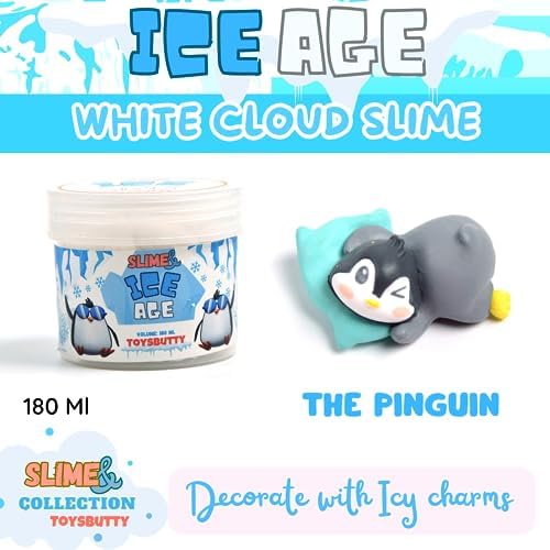 ToysButty FINOCLAY 2 Pack Cloud Slime Kit – Ice Age Theme with 8 Accessories