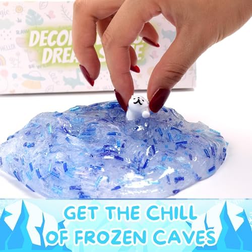 ToysButty FINOCLAY 2 Pack Cloud Slime Kit – Ice Age Theme with 8 Accessories