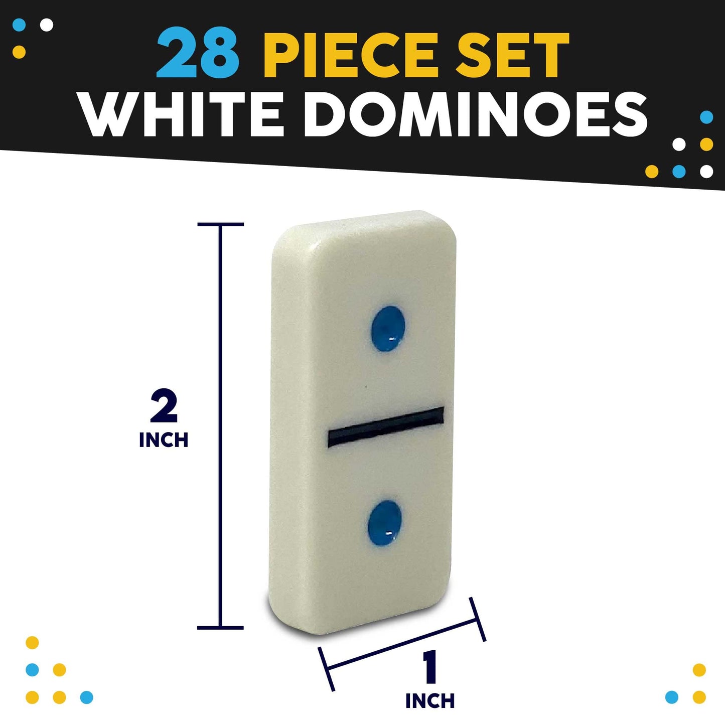Toysery Double 6 Dominoes Set with Colored Dots – 28-Piece Family Educational Dominoes in Tin Case