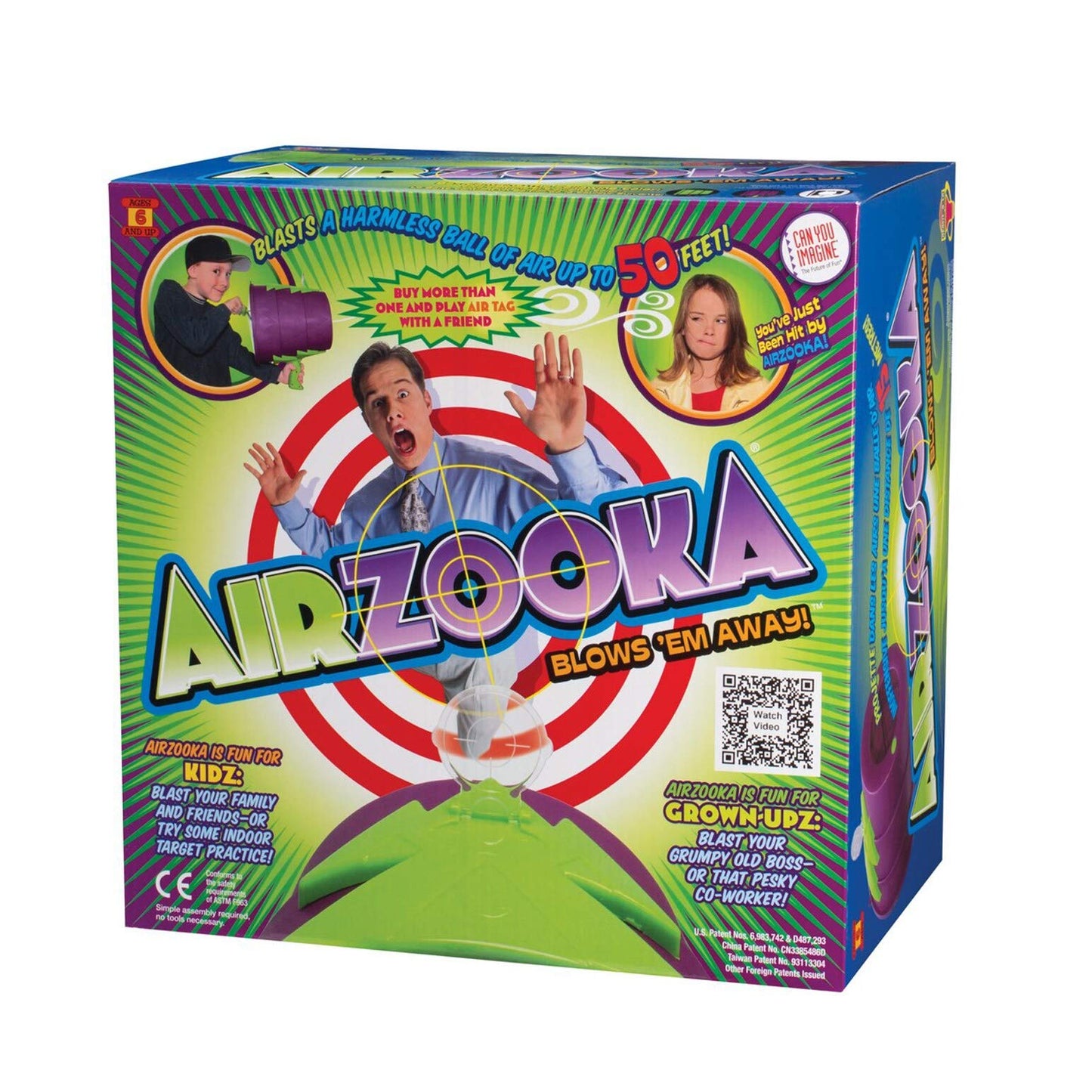 Toysmith Airzooka: Harmless Air Ball Toy for All Ages – Battery-Free Fun