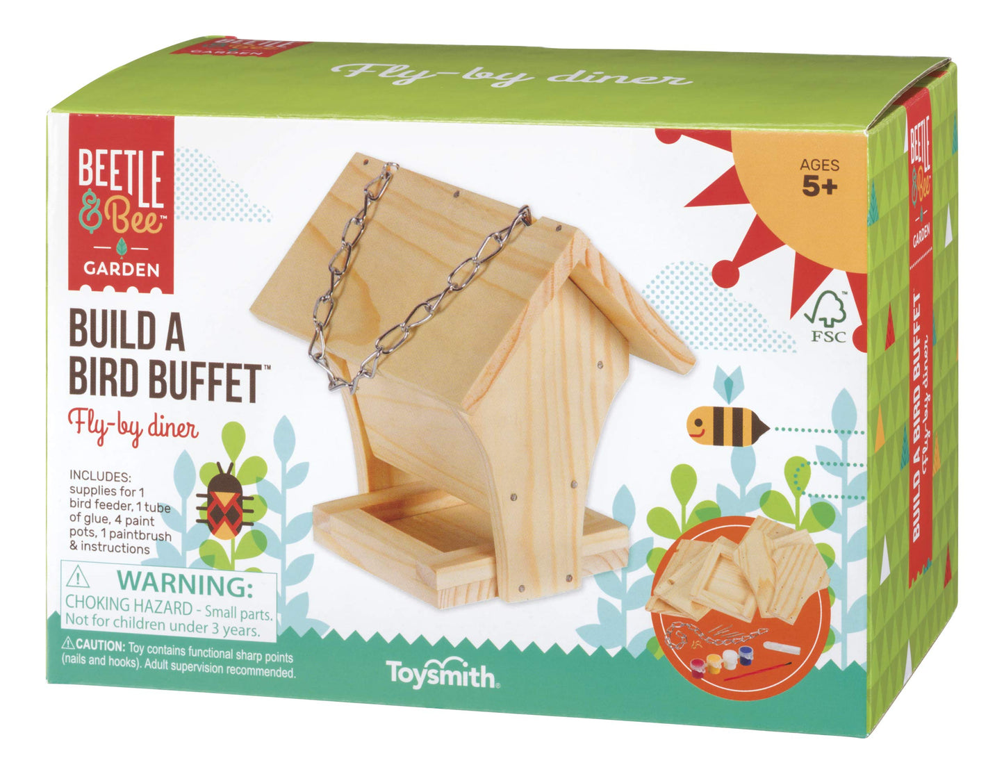 Toysmith Beetle & Bee Bird Buffet Kit for Kids – DIY Outdoor Bird Feeder Craft