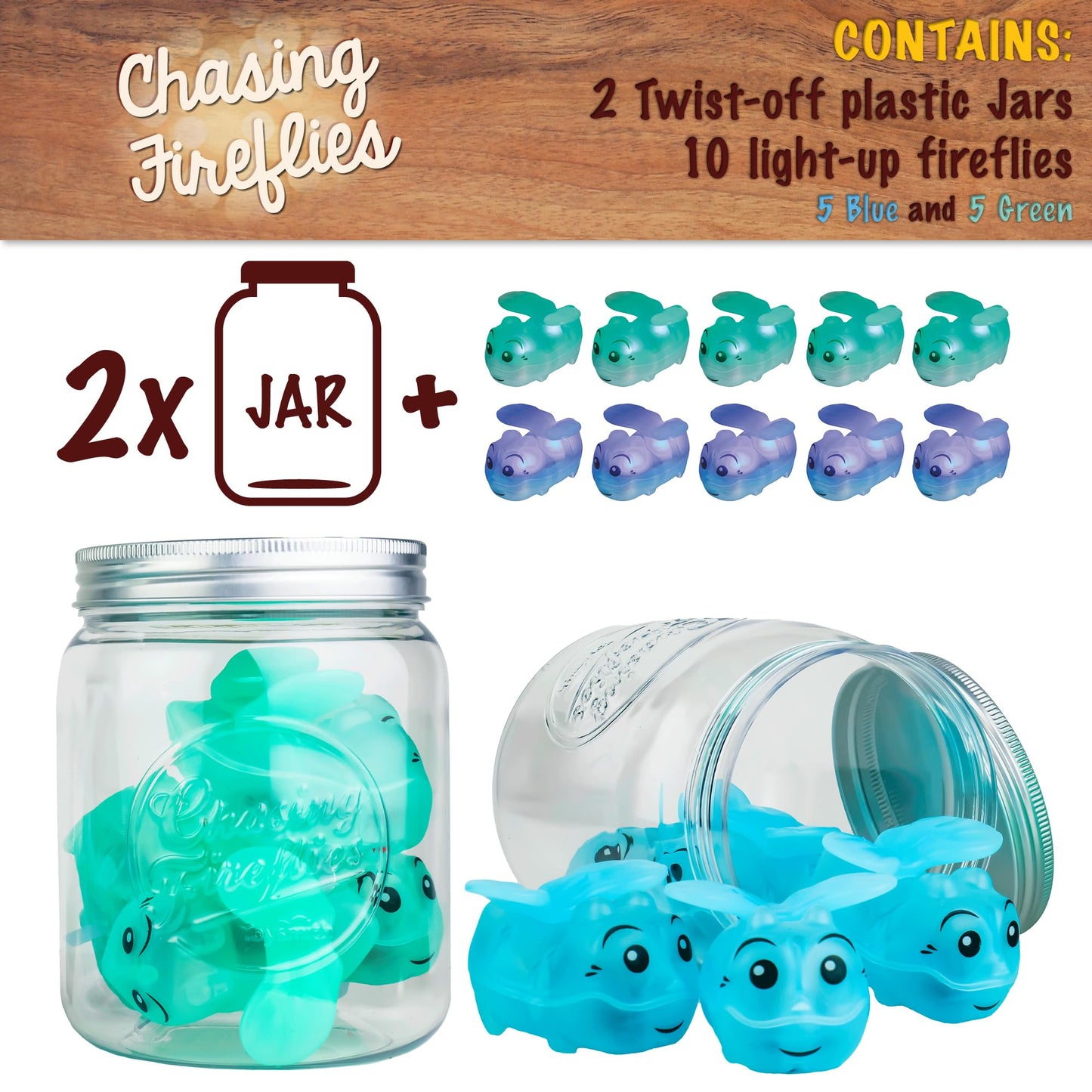 Toysmith Chasing Fireflies: Shine & Seek — Interactive Indoor & Outdoor Game for Kids 3+