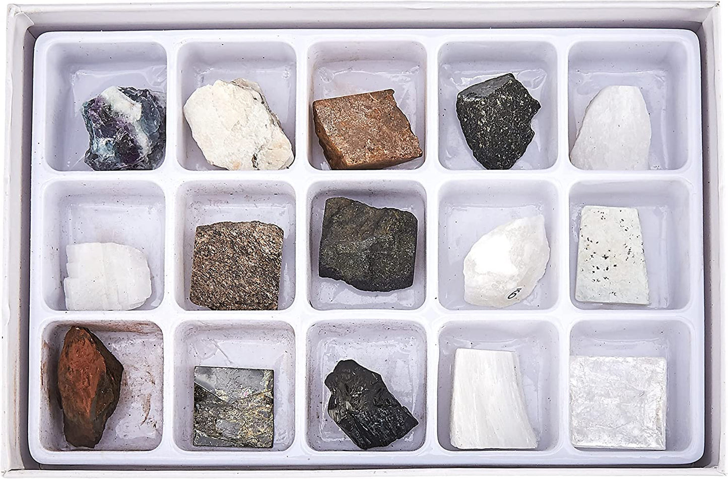 Toysmith Mineral Science Kit for Young Geologists — 15 Minerals, Magnifier & Guide