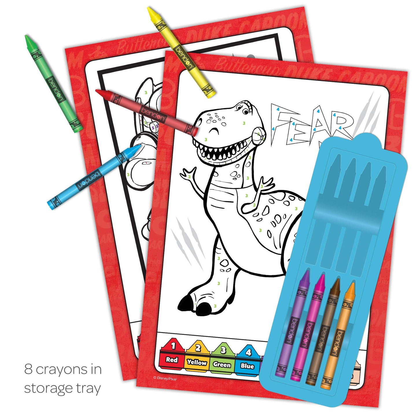 Toy Story 4 Color by Number Activity Book with Crayons – 32 Pages, Official Licensed Product