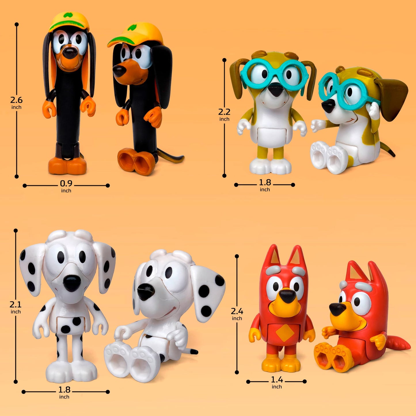 Toysvill 12-Pcs Bluye-Wolfs Inspired Dog Figures Playset – Family & Friends
