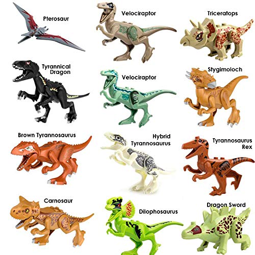 Toysvill Compatible Dinosaurs Mini Figures — 20 Moving-Parts Jurassic World Building Toys