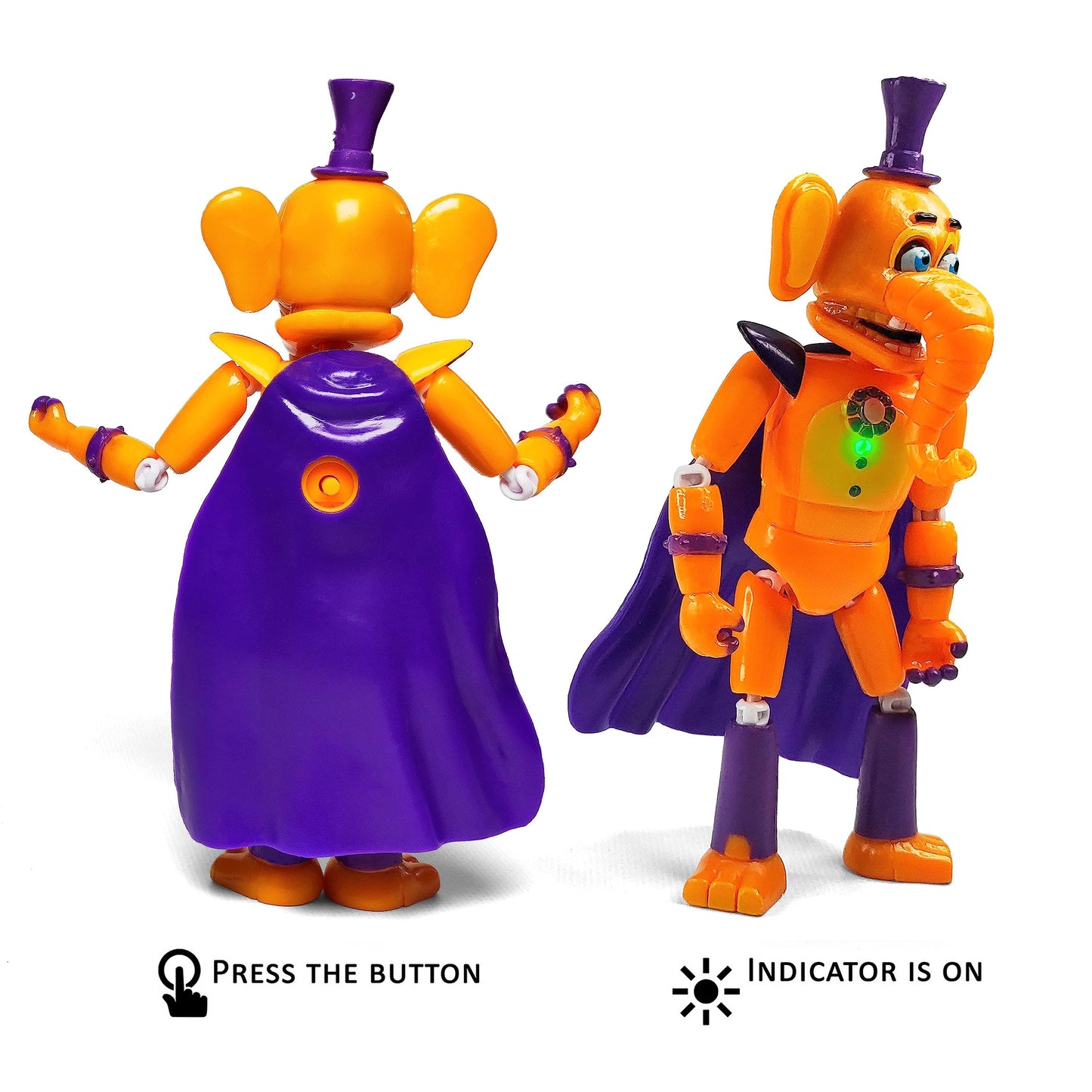 Toysvill 8-Piece FNAF Ultimate Custom Night Action Figure Set – Withered Bonnie, Orville Elephant, Mangle, Montgomery Gator, Happy Frog, Roxanne Wolf, Glamrock Chica, Music Man