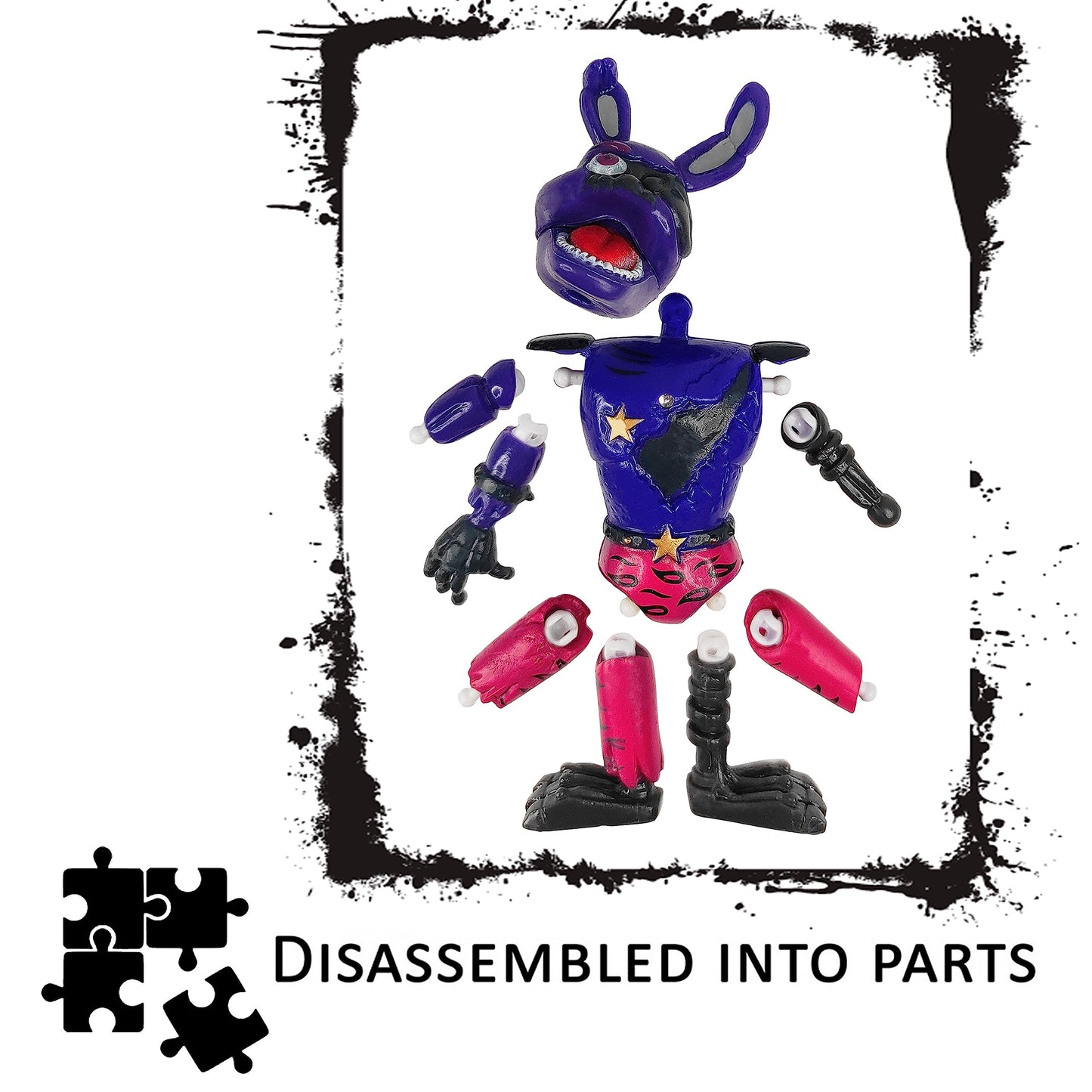 Toysvill 8-Piece FNAF Ultimate Custom Night Action Figure Set – Withered Bonnie, Orville Elephant, Mangle, Montgomery Gator, Happy Frog, Roxanne Wolf, Glamrock Chica, Music Man