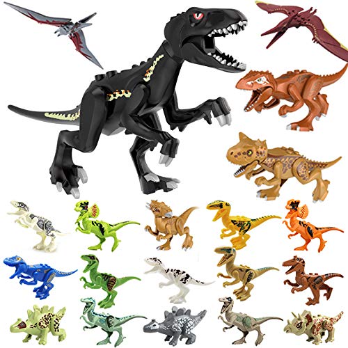 Toysvill Compatible Dinosaurs Mini Figures — 20 Moving-Parts Jurassic World Building Toys