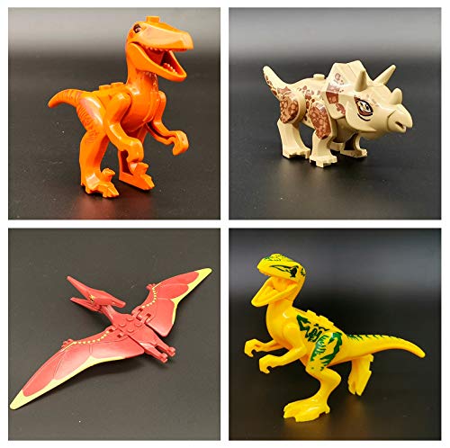 Toysvill Compatible Dinosaurs Mini Figures — 20 Moving-Parts Jurassic World Building Toys