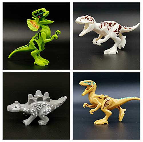 Toysvill Compatible Dinosaurs Mini Figures — 20 Moving-Parts Jurassic World Building Toys
