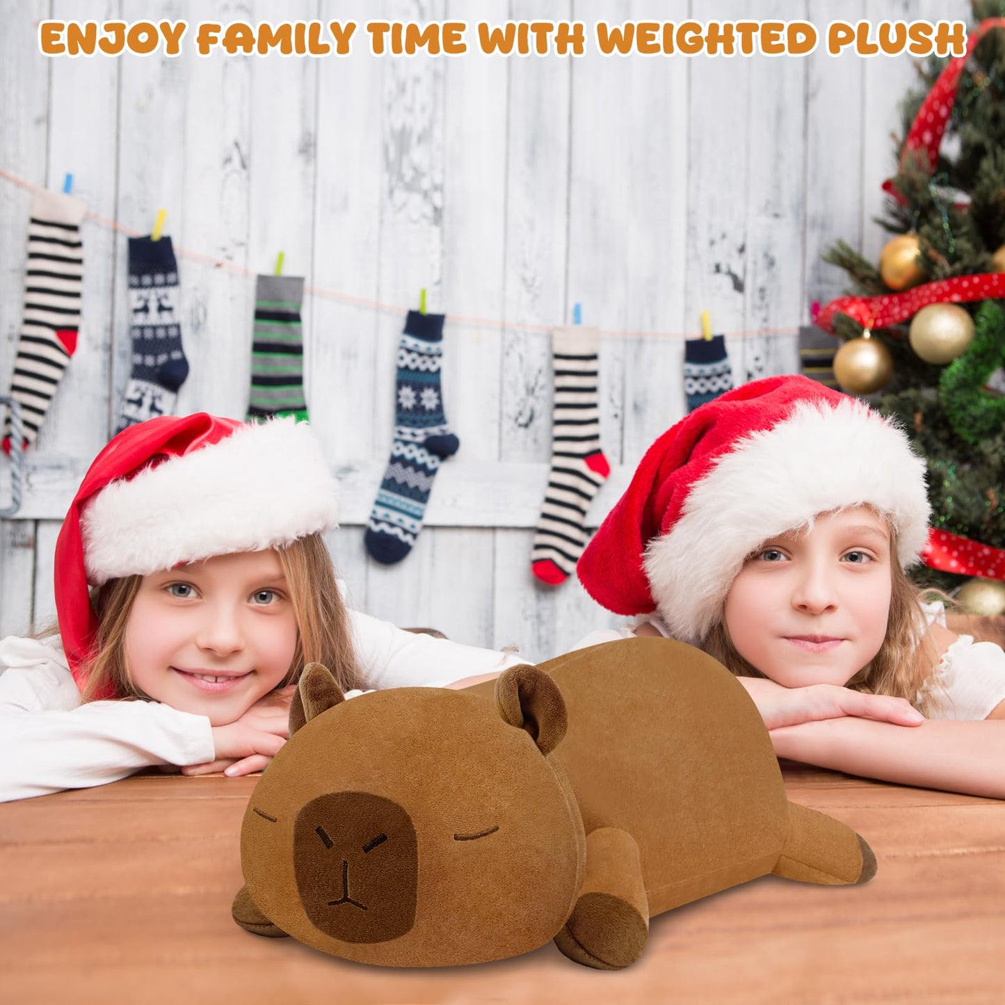 TOYSYM Weighted Capybara Plush — 13.8-Inch, Huggable Capybara Stuffed Animal with Beads