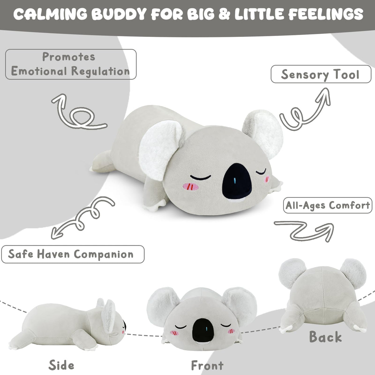 TOYSYM Weighted Koala Plush: 9.8-Inch Koala Stuffed Animal with Weighted Beads