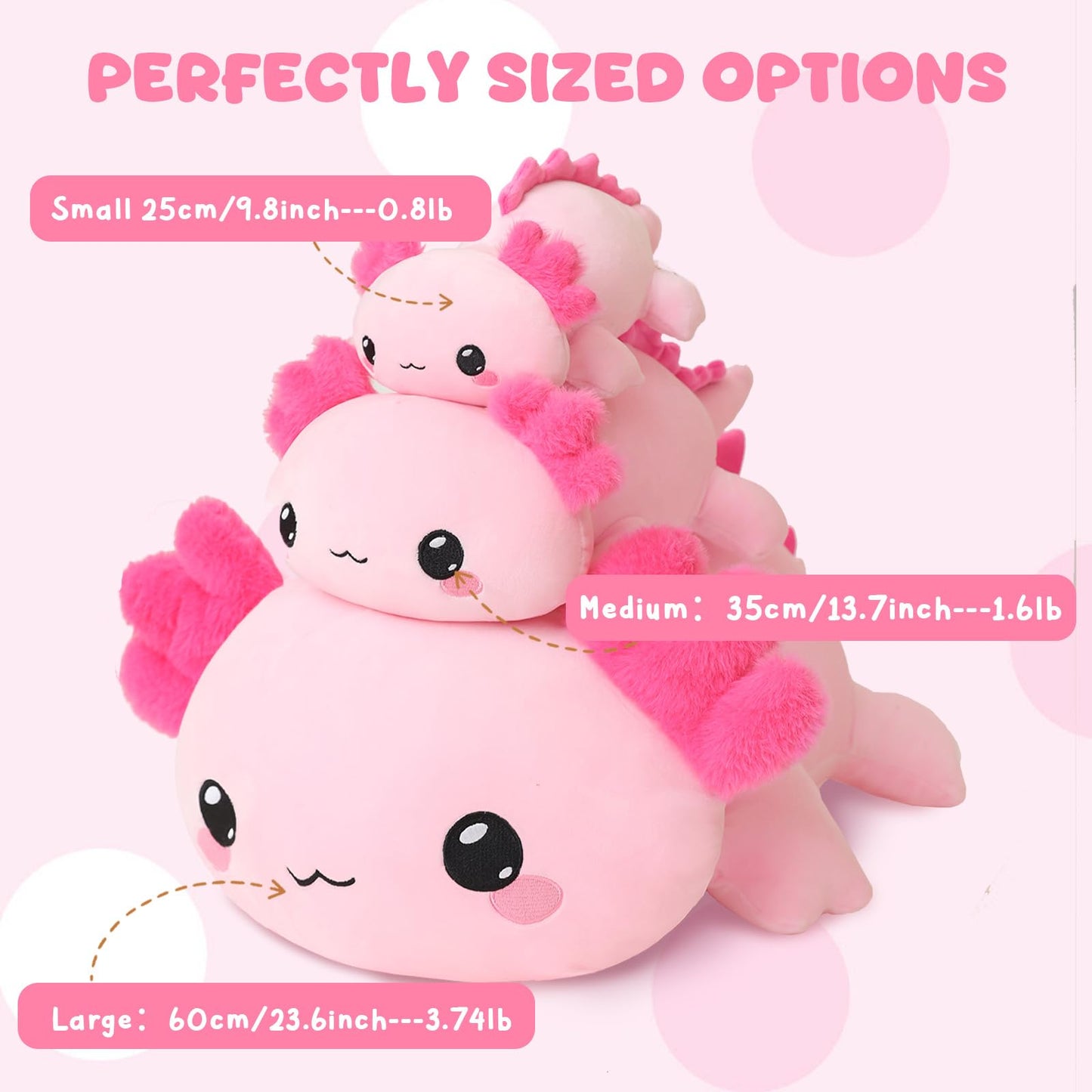 TOYSYM Weighted Axolotl Plush – 3.74 lb Soft Plush Pillow for Adults & Kids