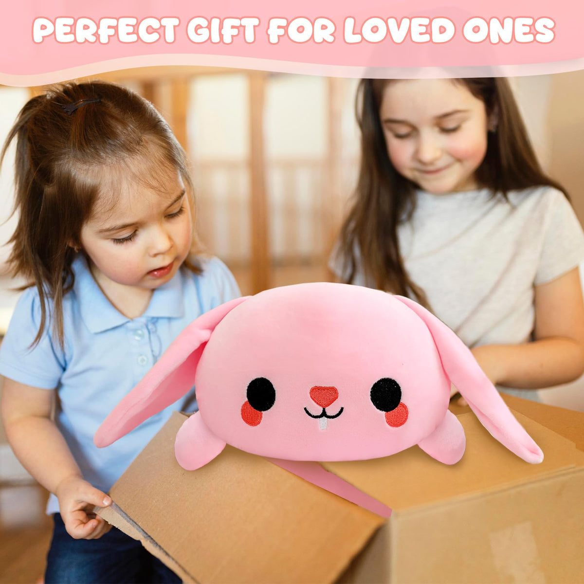 TOYSYM Weighted Bunny Plush – Soft Beaded Stuffed Animal Pillow for Kids & Adults