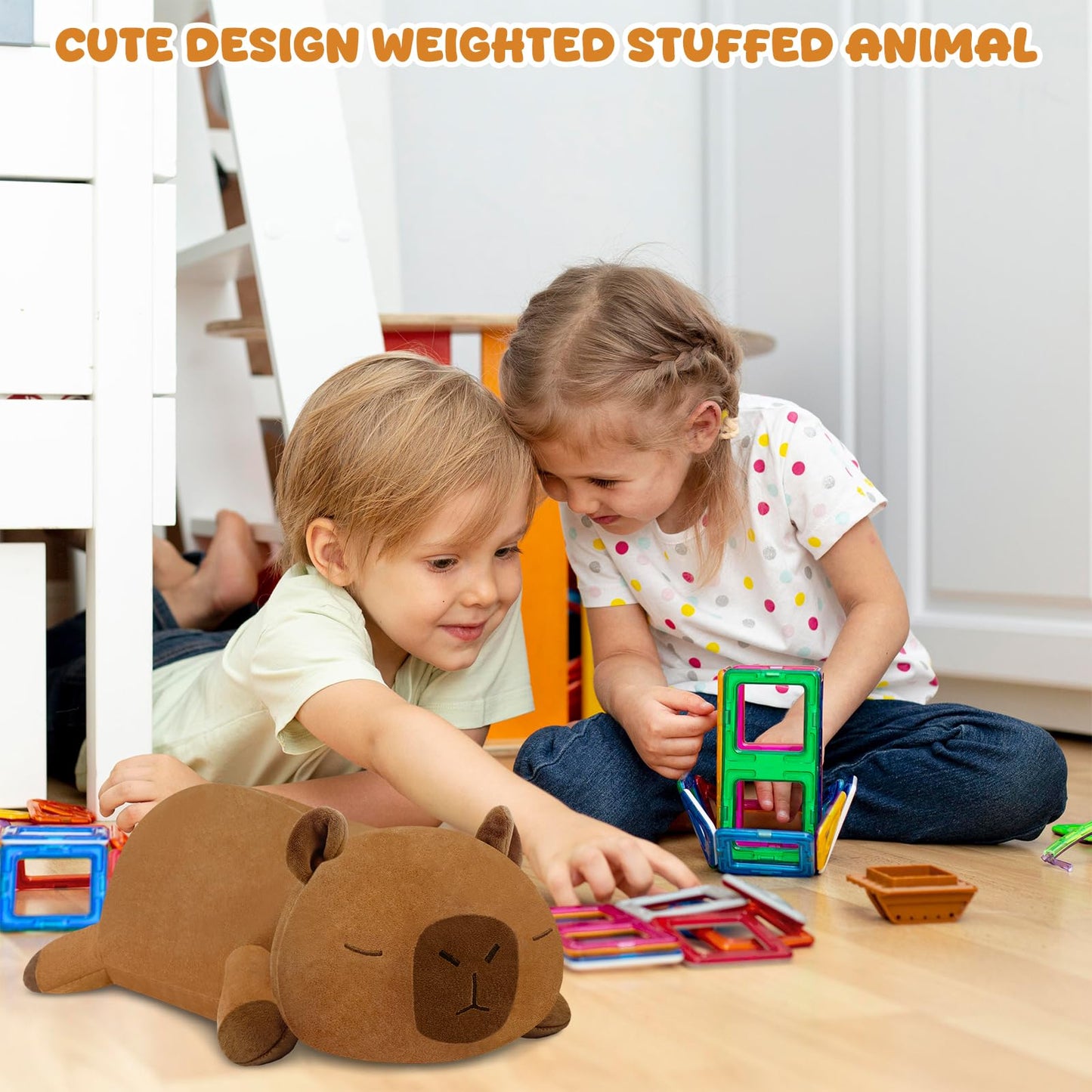 TOYSYM Weighted Capybara Plush — 13.8-Inch, Huggable Capybara Stuffed Animal with Beads