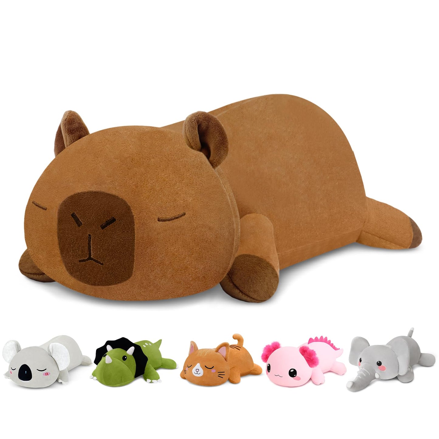 TOYSYM Weighted Capybara Plush — 13.8-Inch, Huggable Capybara Stuffed Animal with Beads