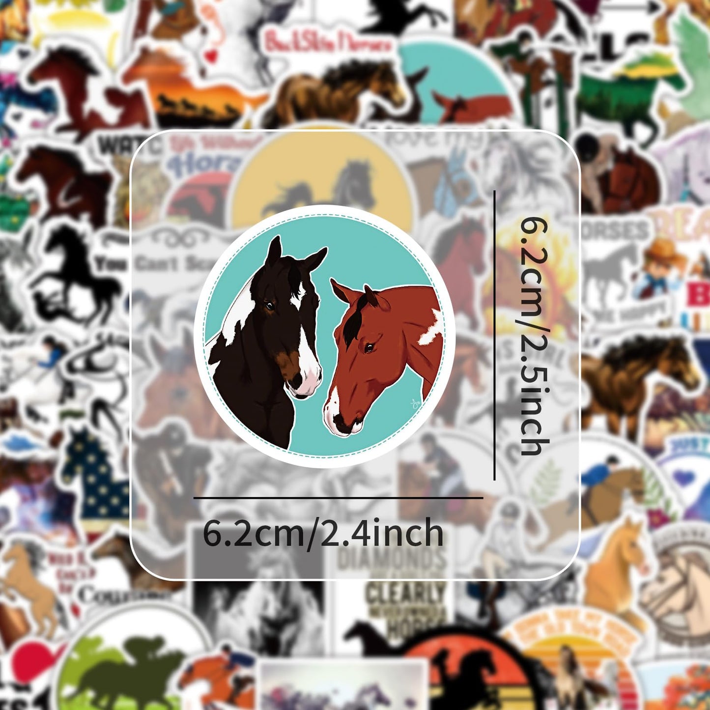 ToytoTou 100Pcs Horse Stickers – Waterproof Vinyl Decals for Water Bottles, Laptops, Luggage | Motivational Gift for Teens & Girls