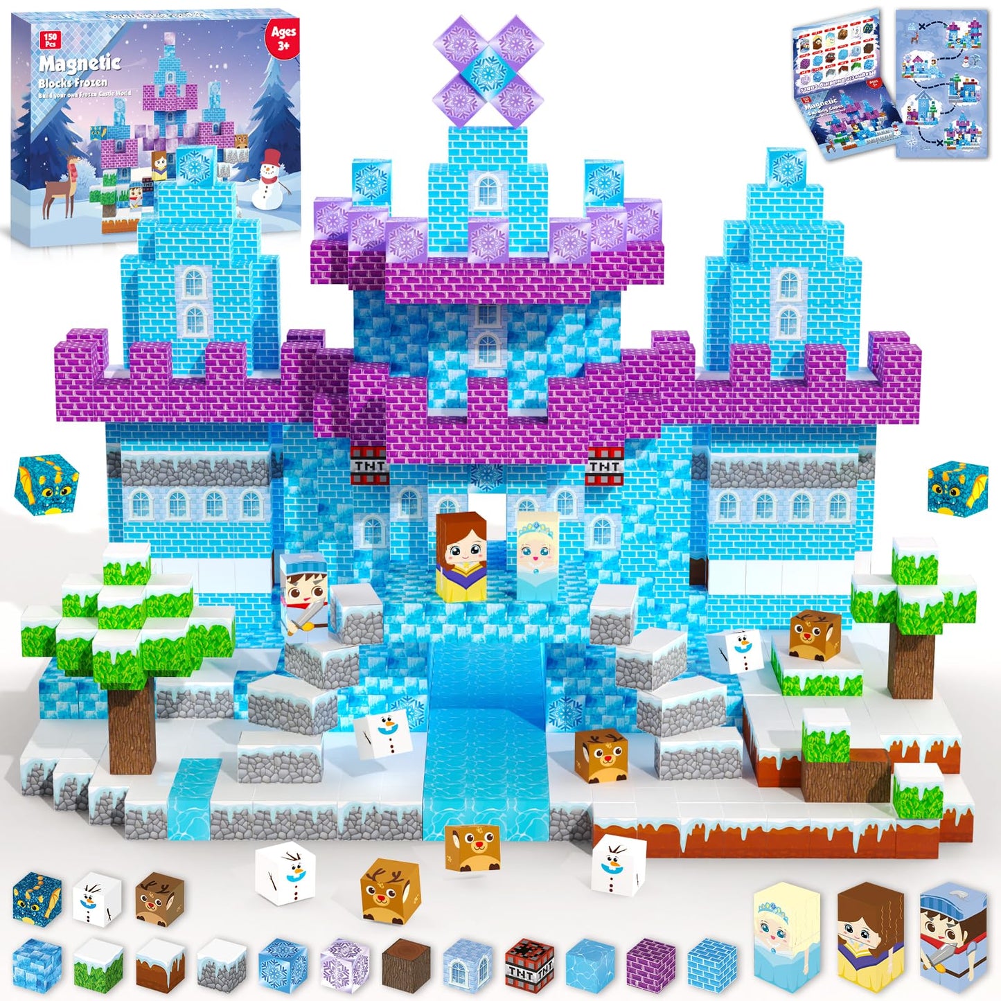 ToyUnited 150PCS Magnetic Blocks – STEM Magnet Building Blocks for Kids Ages 3-10